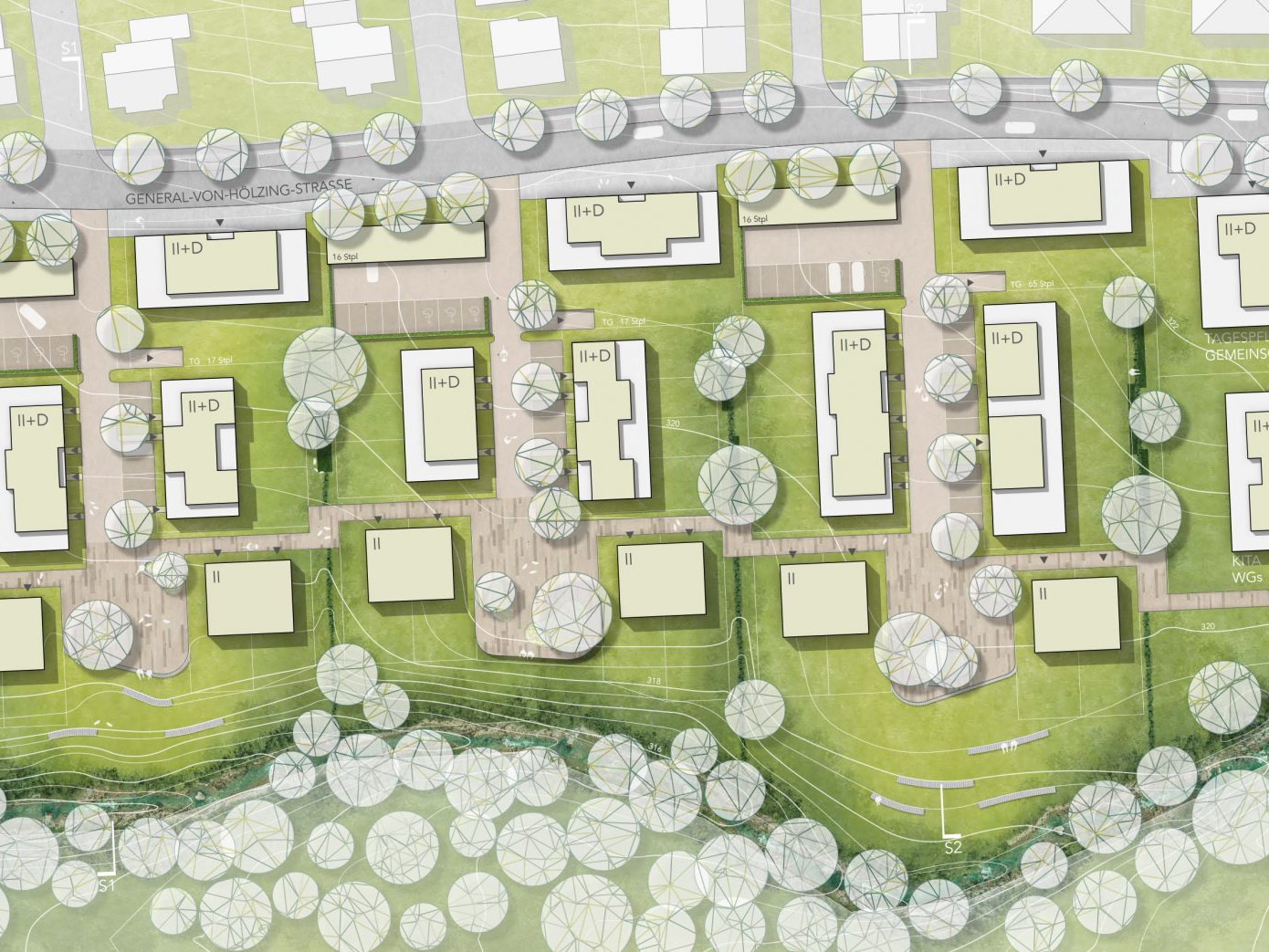 Lageplan Realisierungswettbewerb „Wohngebiet General-von-Holzing-Straße“, Bollschweil